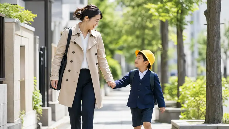 4歳児の送迎シーン